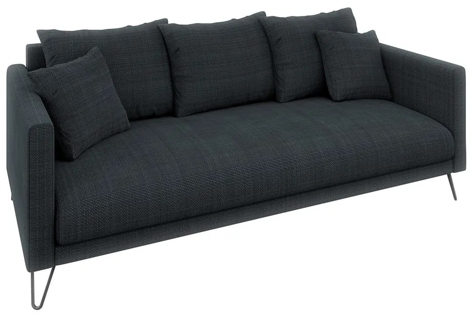 Ciemnoszara sofa z tkaniny szenilowej 200 cm Freya – Ropez