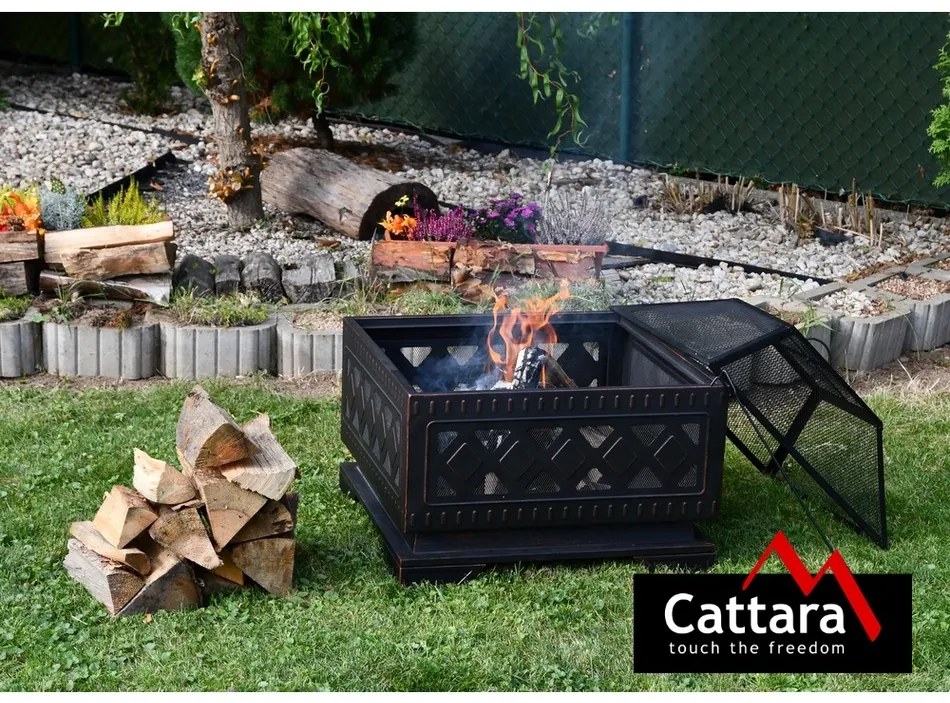 Cattara 13009 Palenisko z pokrywą Square, 63,5 x63,5 x 62 cm