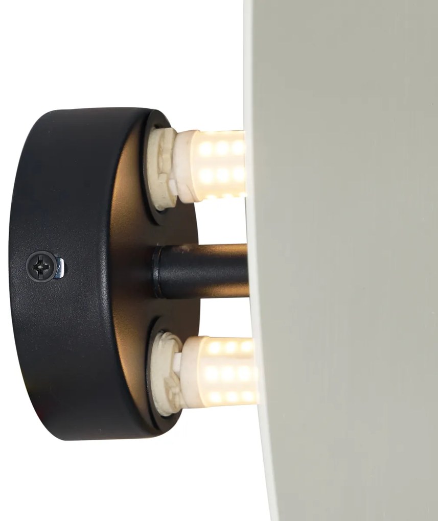 Designerski Kinkiet / Lampa scienna beżowy organiczny 32 cm 2-źródła światła - PulleyDesignerski Oswietlenie wewnetrzne