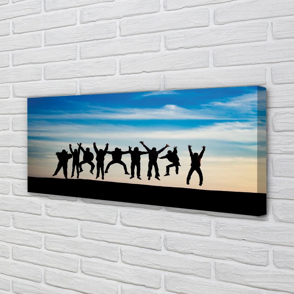 Zdjęcie na płótnie Ludzie pod Niebem z Chmurami