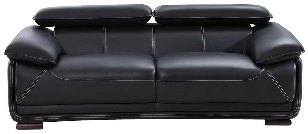 Kanapa 3-osobowa ze skóry MACELO - Czarny