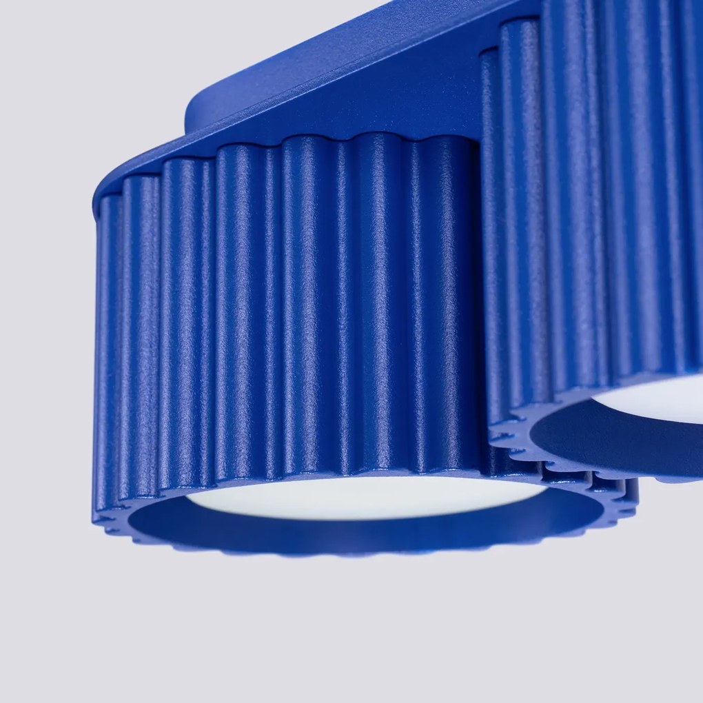 Plafon dwupunktowy AURA 2 ultramaryna GX53 ryflowany SOLLUX  LIGHTING