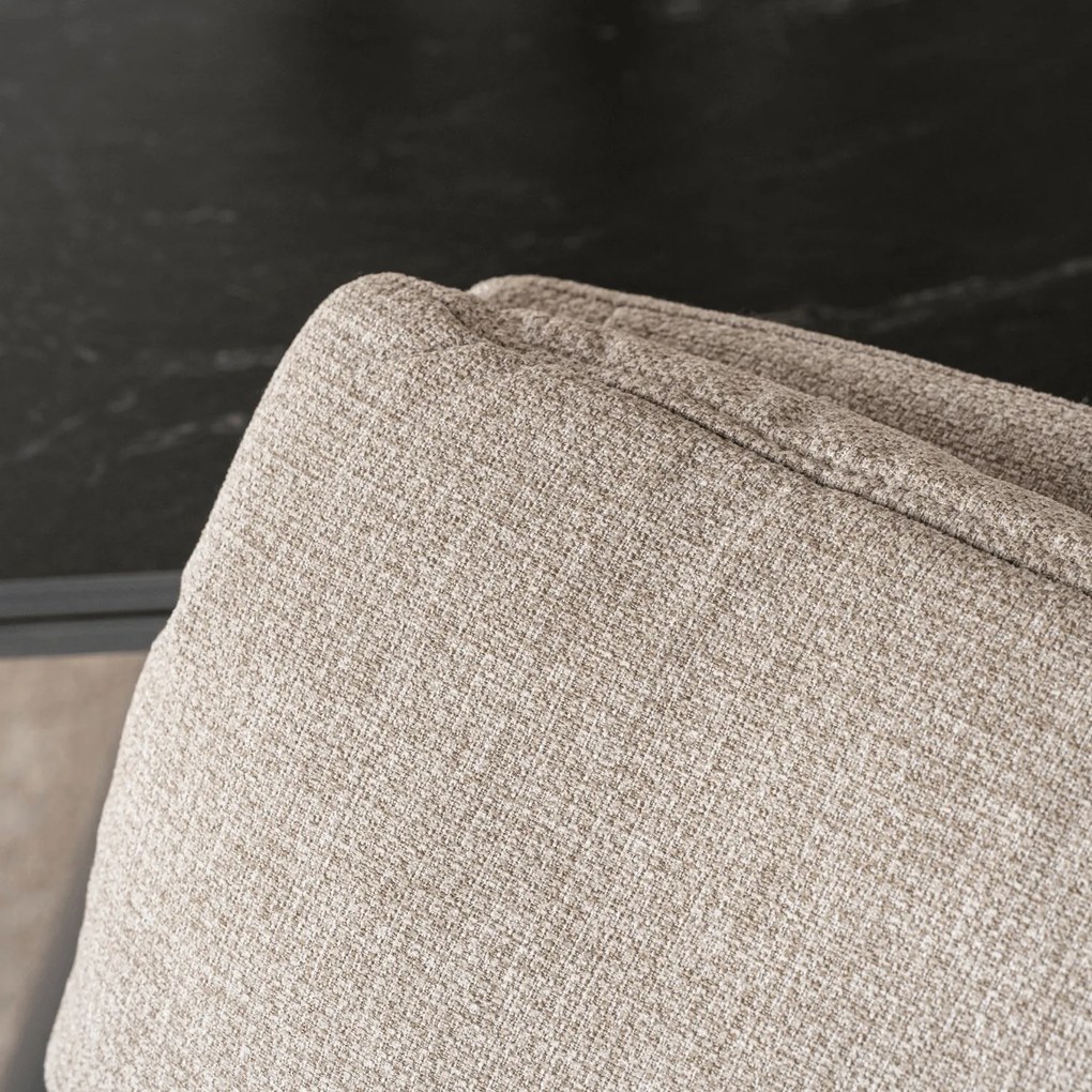 Krzesło Tapicerowane Obrotowe do Salonu CORTADO Beżowe Nowoczesne