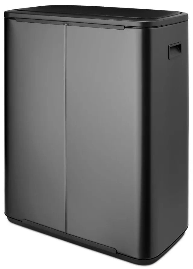 Ciemnoszary stalowy kosz na śmieci do segregacji odpadów otwierany na dotyk 60 l Bo Touch Bin – Brabantia