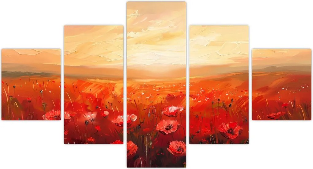 Obraz - Pole maków (125x70 cm)