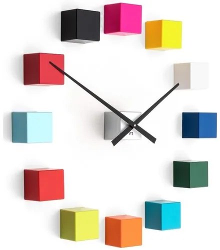Future Time FT3000MC Cubic multicolor Designowe zegar samoprzylepny, śr. 50 cm