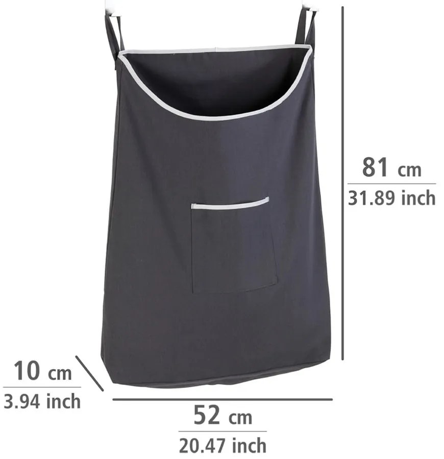 Szary wiszący kosz na pranie Wenko Door Laundry, 65 l