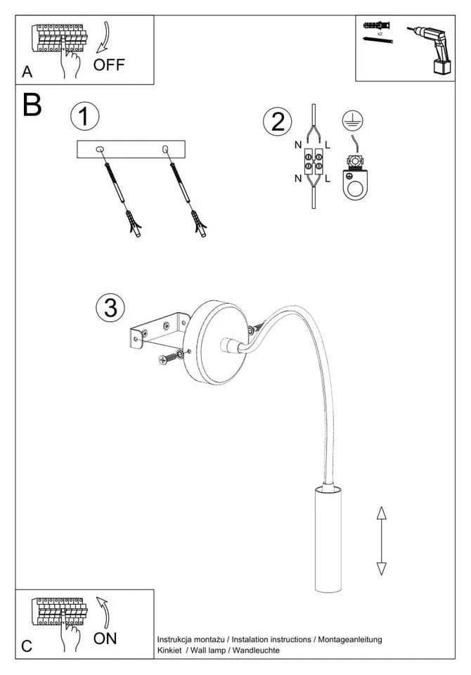 Czarny kinkiet Aludra – Nice Lamps