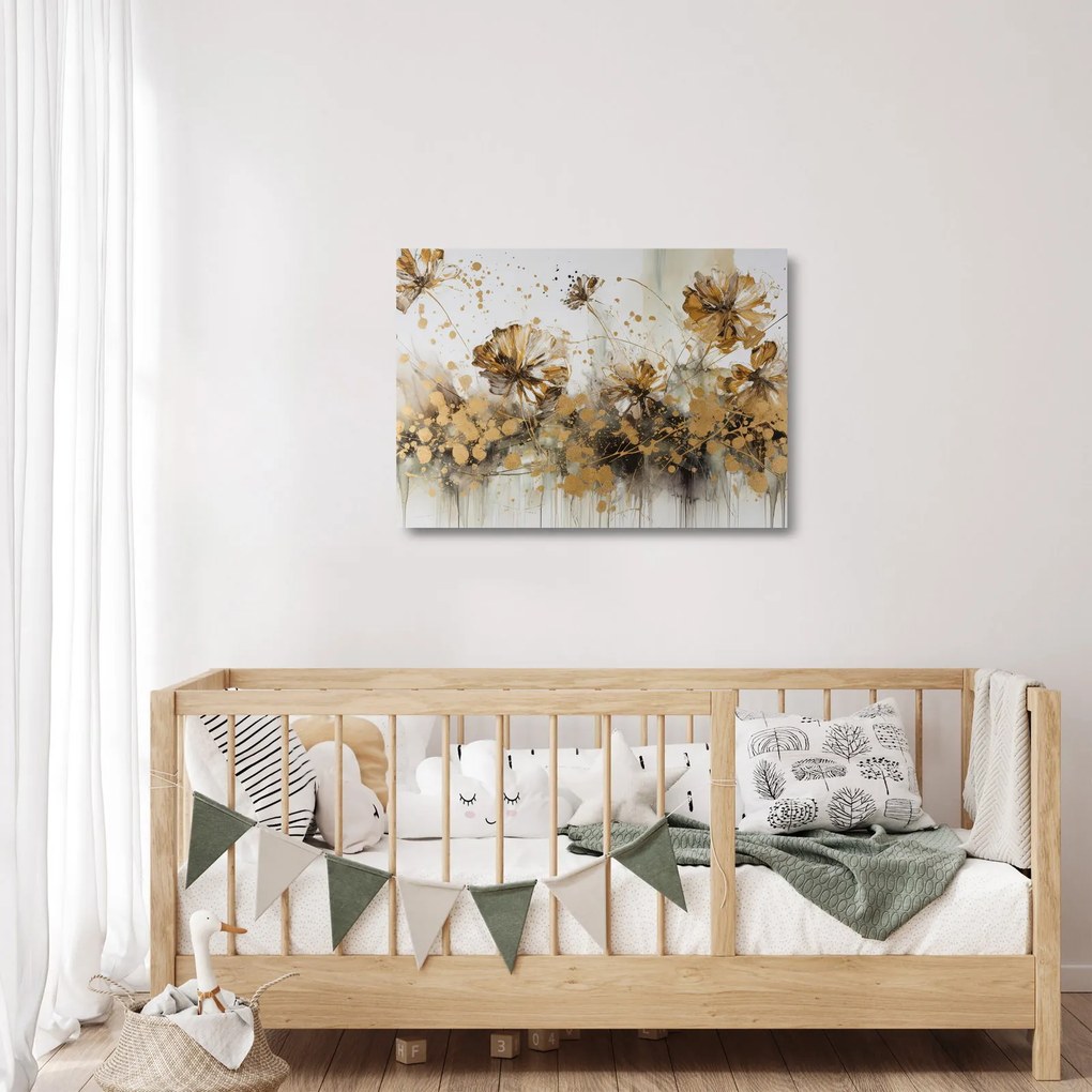 Obraz na szkle - Abstrakcyjny kwiatowy obraz (70x50 cm)