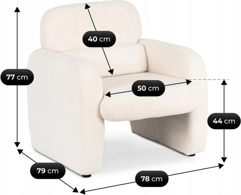 Czerwony fotel boucle w stylu nowoczesnym Z7-M29