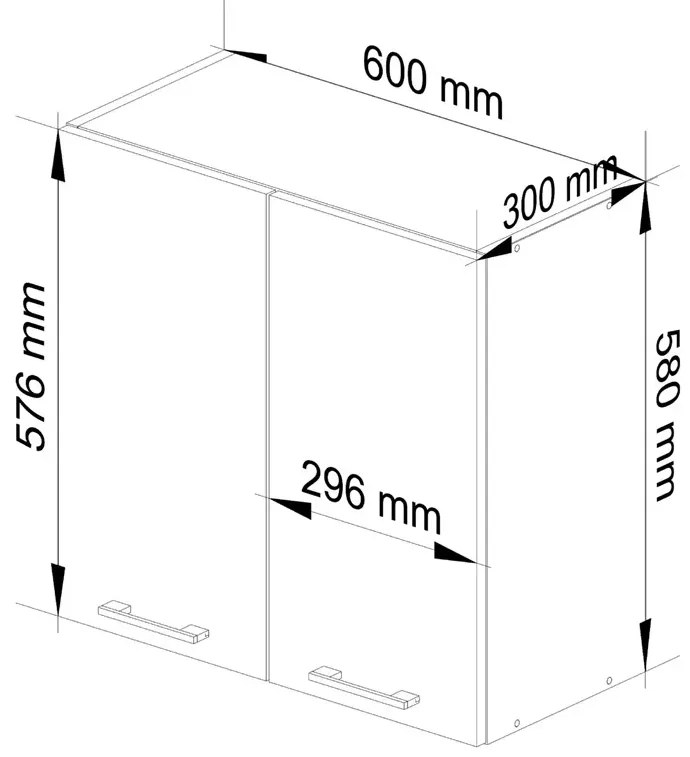 Biała górna szafka kuchenna z podwójnym frontem 60 cm C6-L34