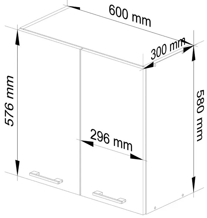 Biała górna szafka kuchenna z podwójnym frontem 60 cm - Vivienne 5X