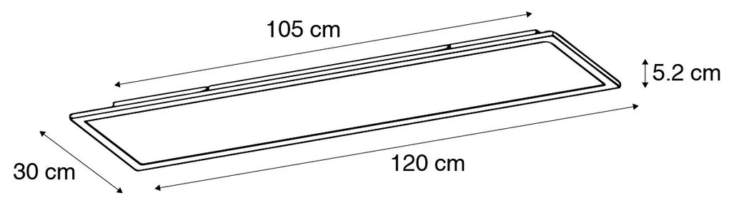 Nowoczesna lampa sufitowa czarna 120 cm z wbudowanym LED z regulacją barwy - Liv