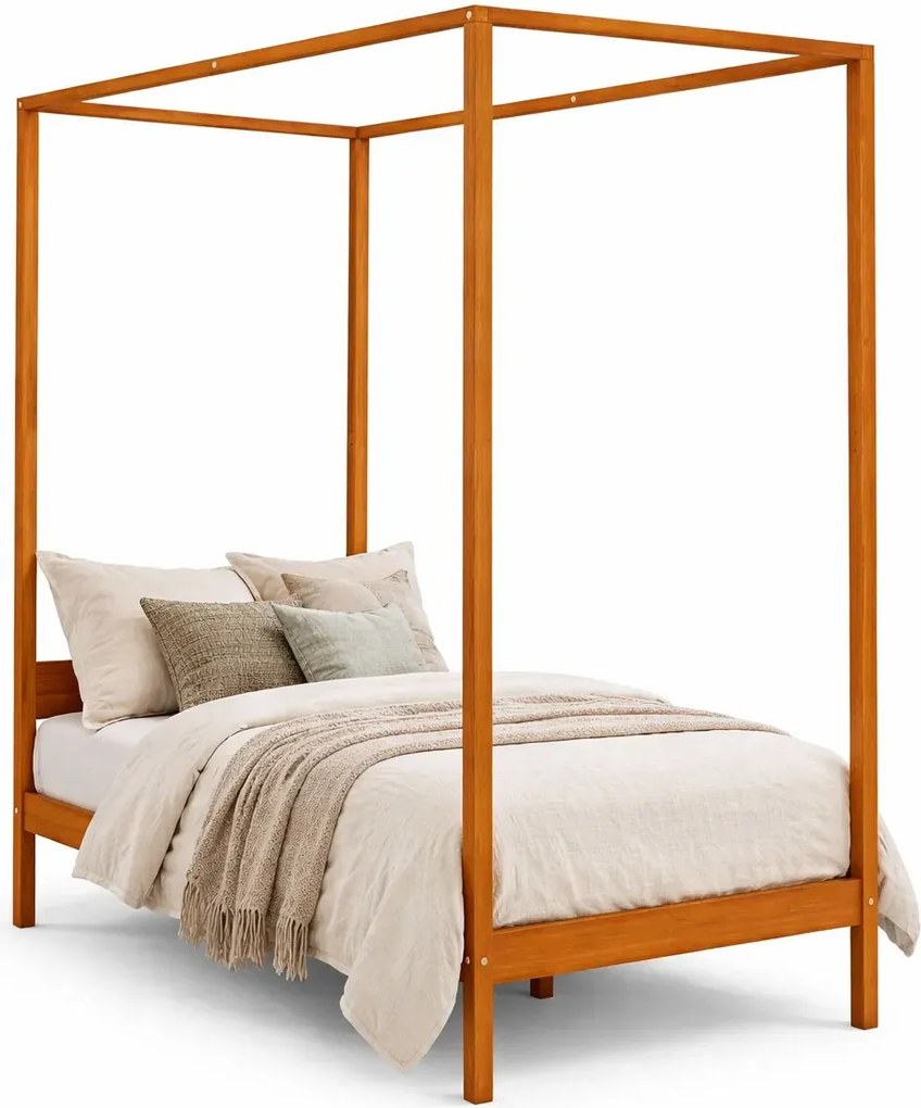 Miodowo brązowe pojedyncze łóżko 100x200cm R4-E06