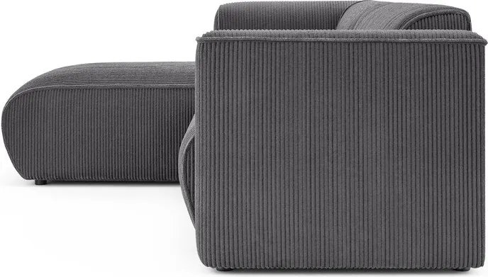 Ciemnoszary sztruksowy narożnik (lewostronny/z szezlongiem) Merid – Ropez