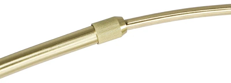 Luk Nowoczesna lampa podłogowa łukowa mosiężna z marmurową podstawą i czarnym kloszem 32,5 cm - XXL Nowoczesny Oswietlenie wewnetrzne