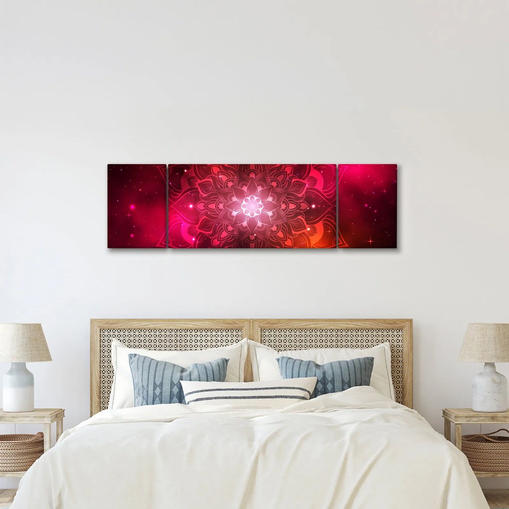Obraz czerwonej abstrakcji (170x50 cm)