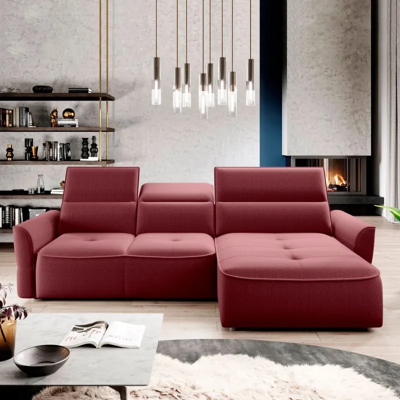 Narożnik MURILLO S Mini z elektryczną regulacją siedziska Prawostronny w tkaninie VOGUE 07 WERSAL