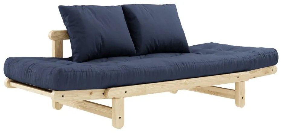 Sofa rozkładana z ciemnoniebieskim pokryciem Karup Design Beat Natural/Navy