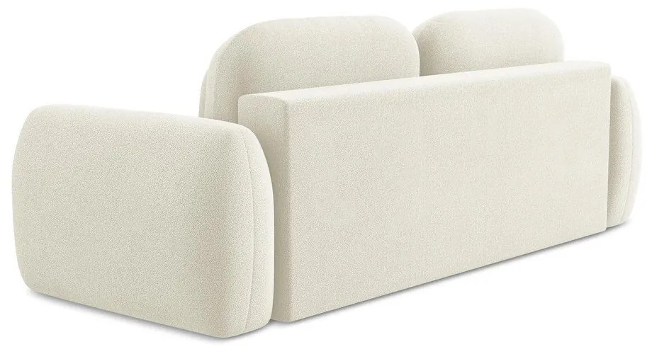 Beżowa sofa rozkładana z materiału bouclé ze schowkiem 266 cm Pele – Makamii