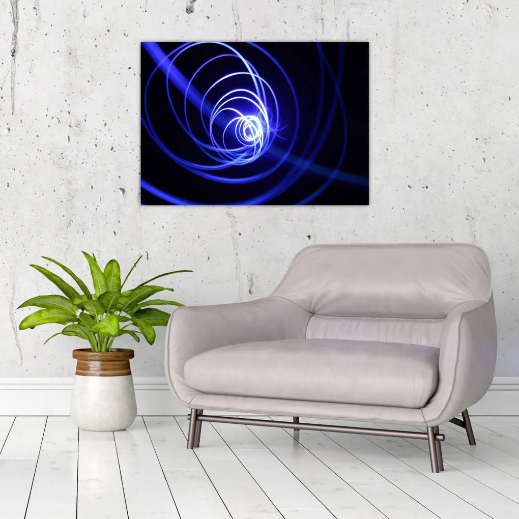 Obraz niebieskich spiral (70x50 cm)