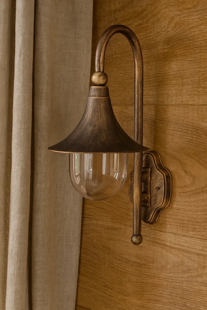 Czarno-złoty kinkiet zewnętrzny w stylu retro - 4X S316 S3-B75