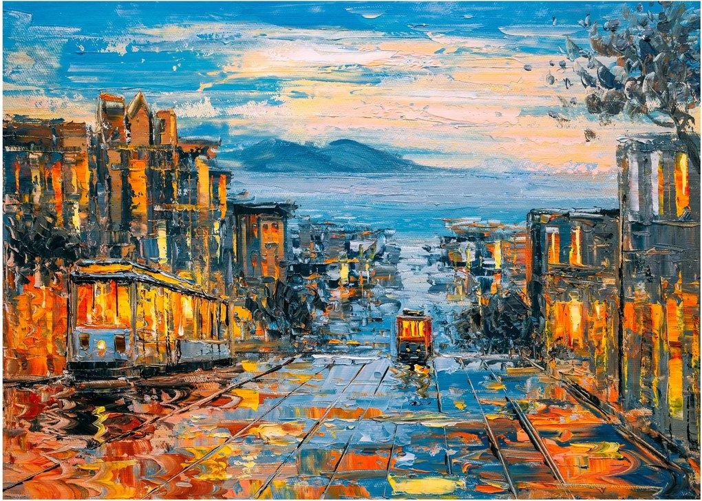 Obraz na szkle - Cable Car, San Francisco (70x50 cm)