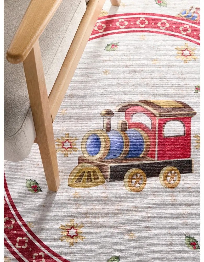 Czerwony okrągły dywan ze świątecznym motywem ø 160 cm Toy's Delight Train – Villeroy&amp;Boch
