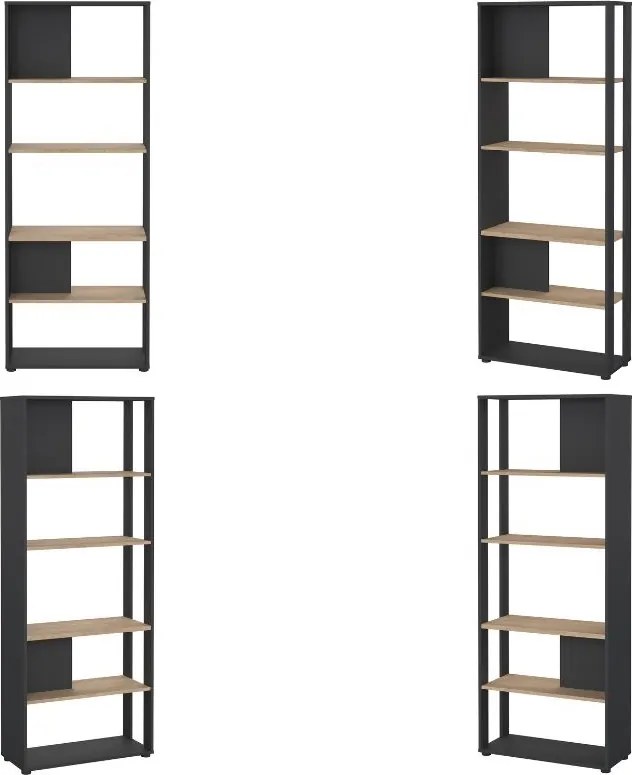 Regał biurowy otwarty 4 półki Sign 80 szary mat/jackson hickory