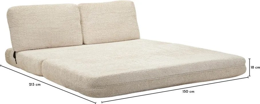 Biała rozkładana sofa z materiału bouclé 150 cm Faster – Mauro Ferretti