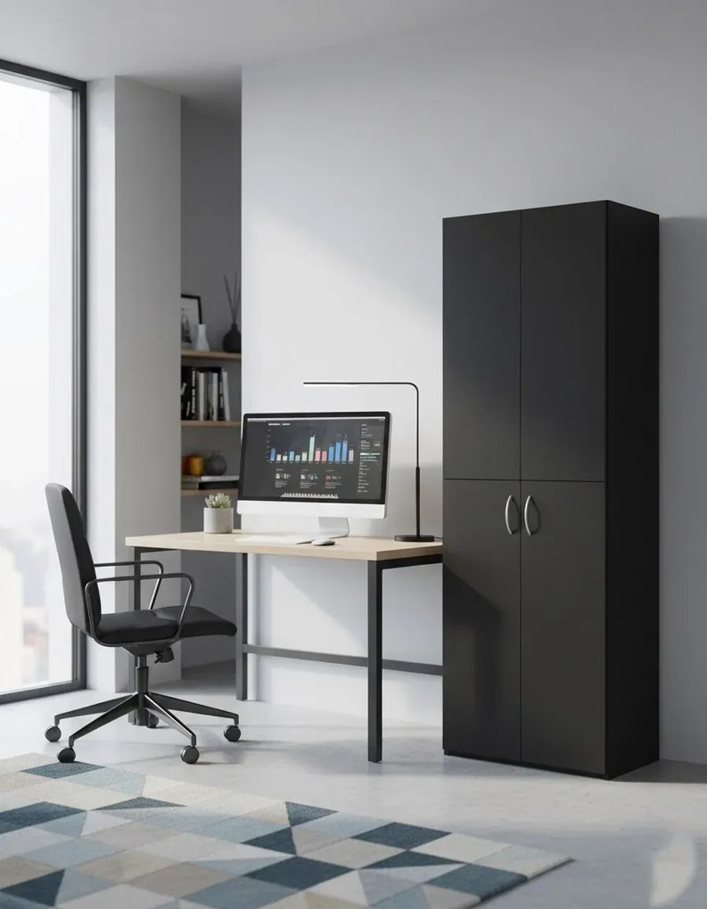 Czarna szafa biurowa E6-Z67