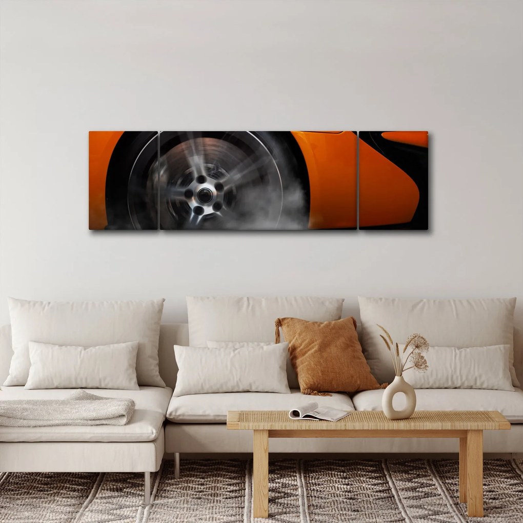 Obraz - Pomarańczowy samochód sportowy (170x50 cm)