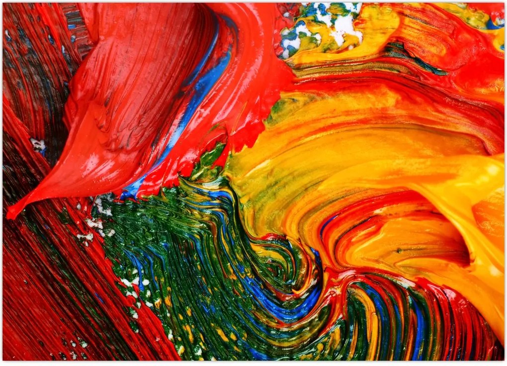 Obraz - Niebieska abstrakcja za pomocą pędzla (70x50 cm)