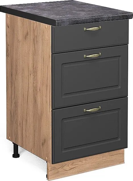 Szafka dolna do kuchni antracytowo-złoty 50x60x82 fame-line