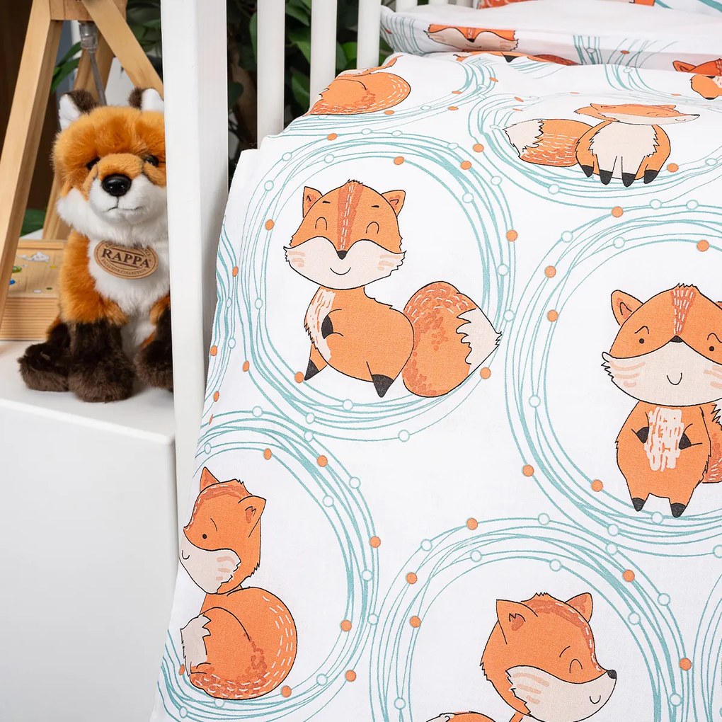 4Home Dziecięca pościel bawełniana do łóżeczka Foxes, 100 x 135 cm, 40 x 60 cm