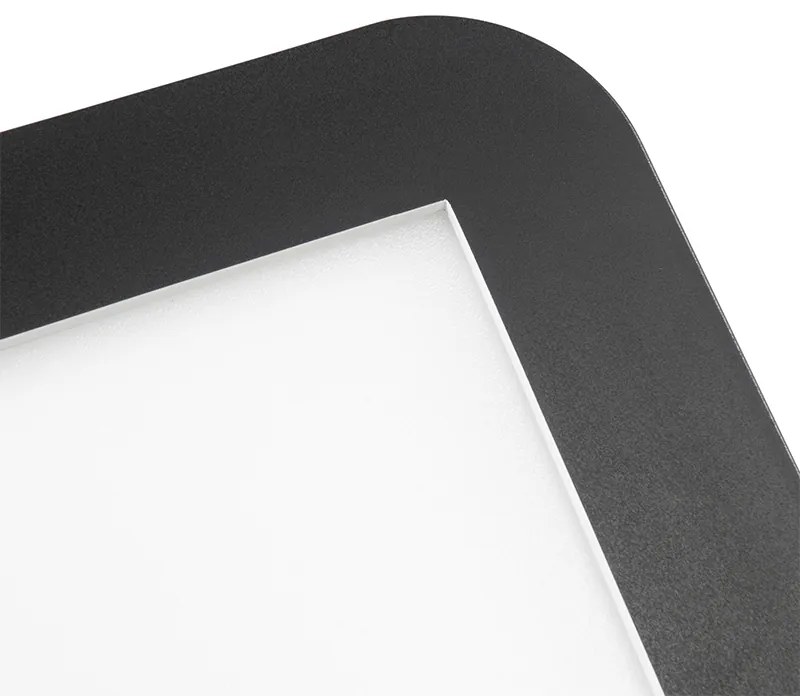 Lampa sufitowa czarna 40 cm w tym LED 3-stopniowy ściemniacz IP44 - Steve Nowoczesny Oswietlenie wewnetrzne