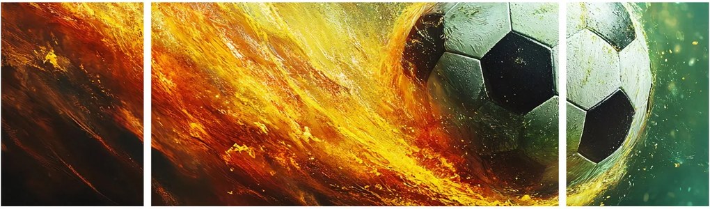 Obraz - Piłka nożna w locie (170x50 cm)