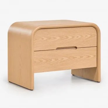 Pack 2 Prostokątnych Szafek Nocnych 45x40 Cm Z Mdf Claudres Roble - Sklum