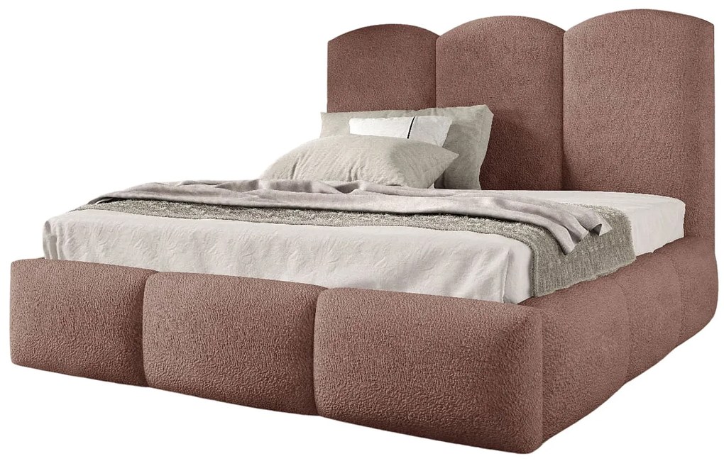 Różowe łóżko chmurka z pikowanym zagłówkiem 5 rozmiarów T9-H05