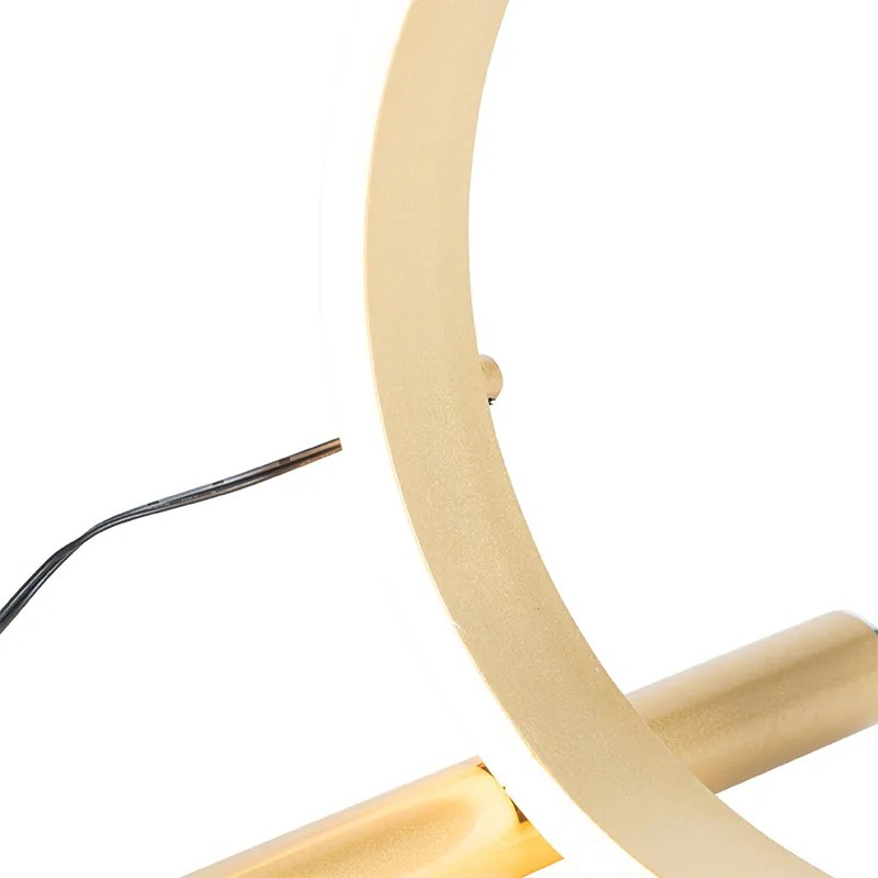 Designerska lampa stołowa mosiądz z wbudowanym LED 3-stopniowy ściemniacz - NavaraDesignerski Oswietlenie wewnetrzne