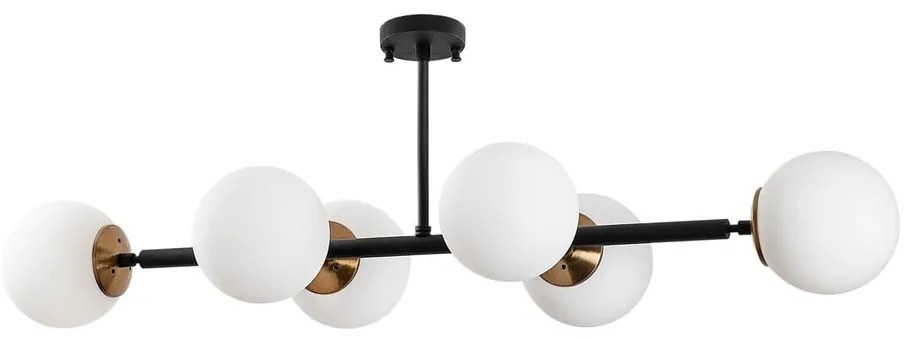 Czarno-biała lampa sufitowa ze szklanym kloszem 40x110 cm Fazli – Opviq lights