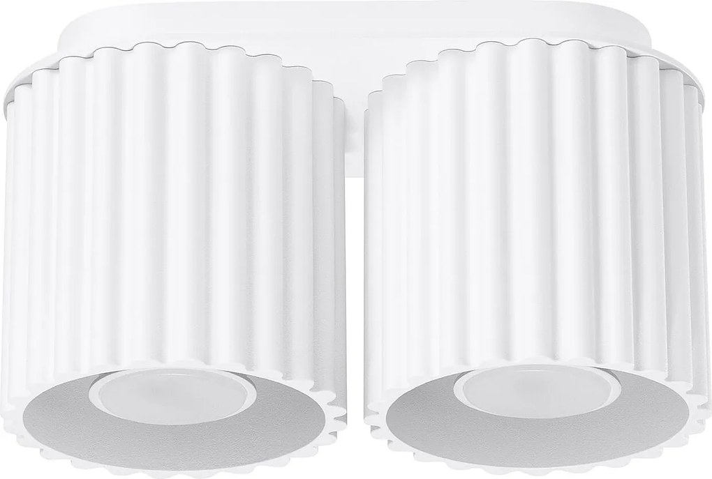 Lampa Sufitowa Minimalistyczny Aura, Aluminium - 2 Źródło - L.21 X H.12 Cm - Biały