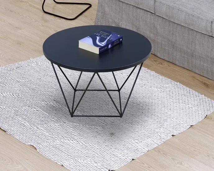 Czarny stolik kawowy w stylu loft - Tympa 4X
