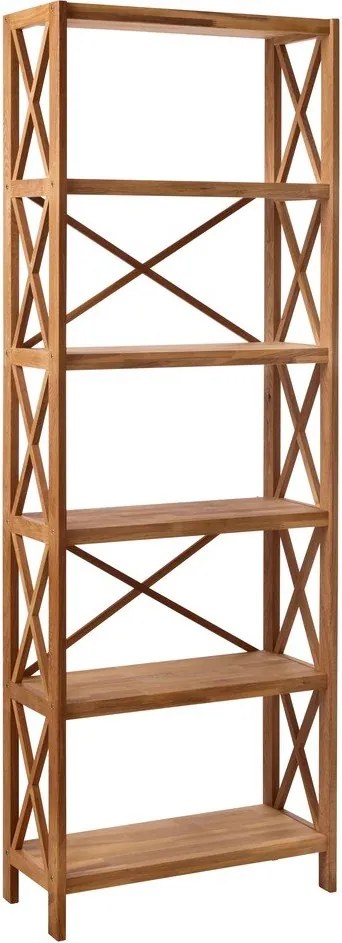 Regał z litego drewna dębowego w naturalnym kolorze 70x198 cm X-Shelf – Unique Furniture