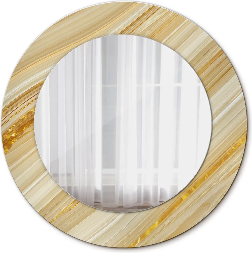 Lustro z nadrukiem okrągłe Złoty abstrakcyjny
