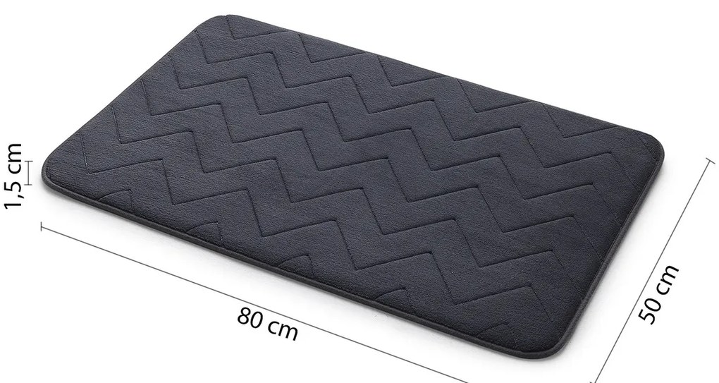 GEDY 96MS508085 Mousse dywanik łazienkowy antracytowy, 50 x 80 cm