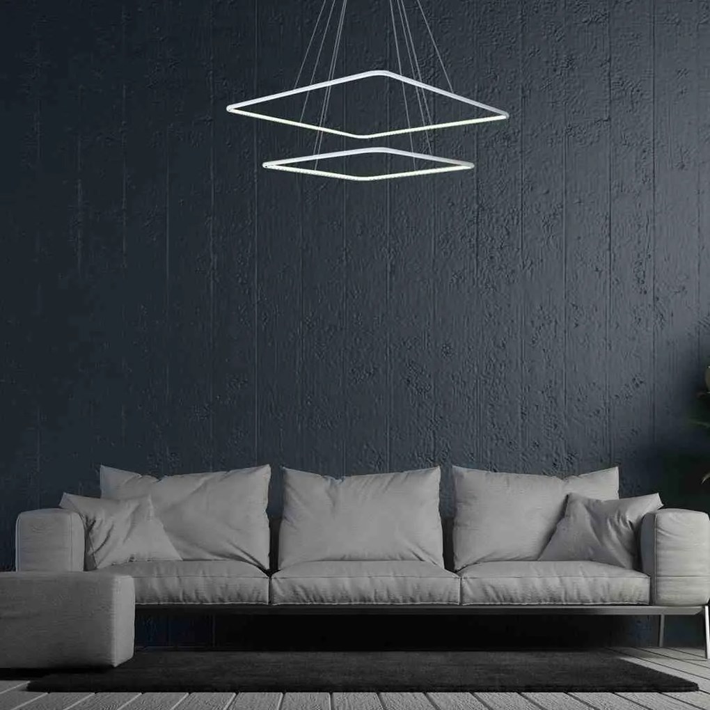 LAMPA WISZĄCA nowoczesna biała NIX WHITE 50W LED