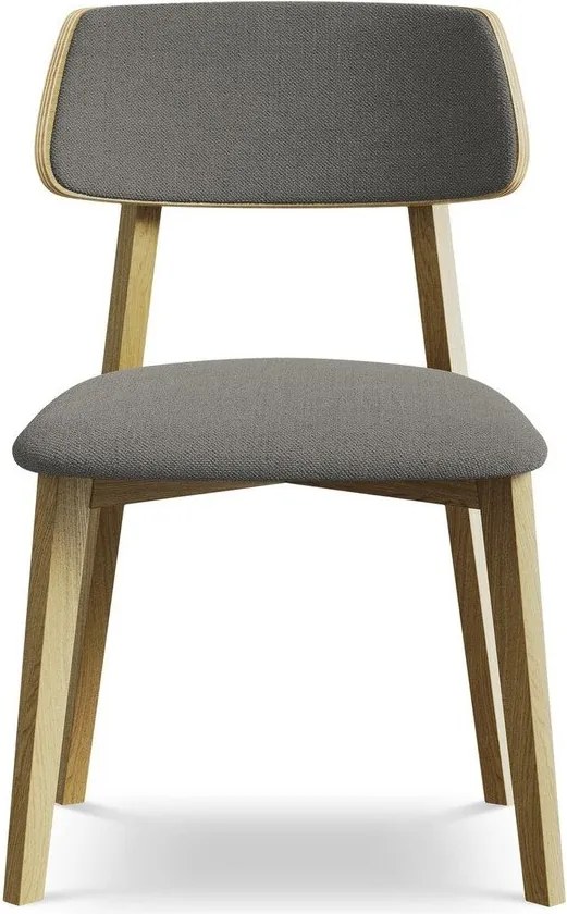 Szare krzesło z litego drewna Niu – Makamii