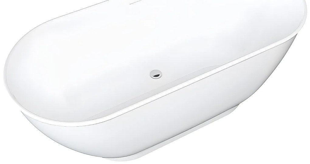 Wanna wolnostojąca owalna - 210 L - 150 x 74 x 57 cm - biała - akrylowa - MOBULA