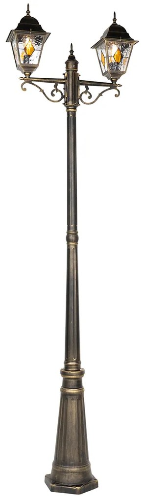 Antyczna lampa ogrodowa stojąca antyczne złoto 240 cm 2-światła - Antigua